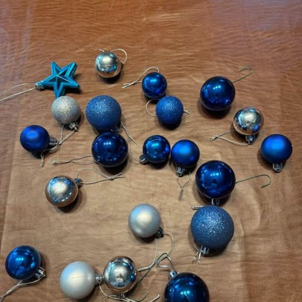 Blue and Silver Christmas Ornaments